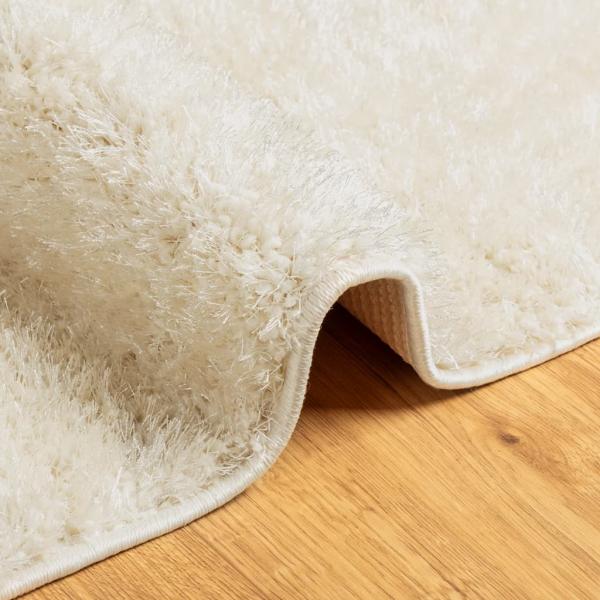 Teppich ISTAN Hochflor Glänzend Creme 100x200 cm