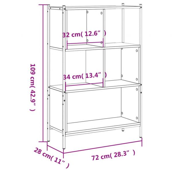 Bücherregal Sonoma-Eiche 72x28x109 cm Holzwerkstoff