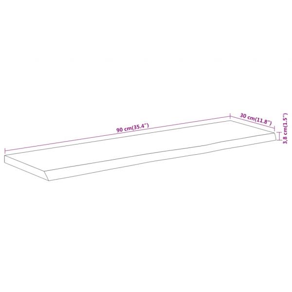 Wandregal 90x30x3,8 cm Rechteckig Massivholz Akazie Baumkante