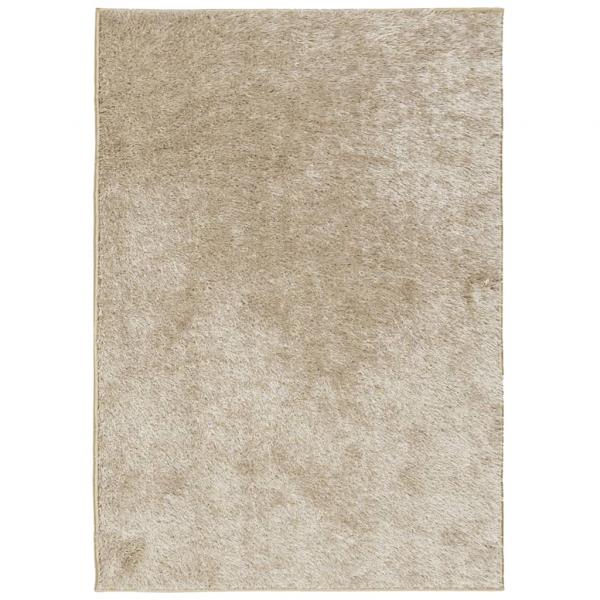 Teppich ISTAN Hochflor Glänzend Beige 120x170 cm