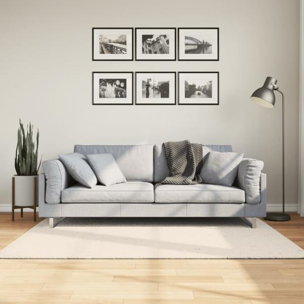 ARDEBO.de - Teppich ISTAN Hochflor Glänzend Creme 140x200 cm