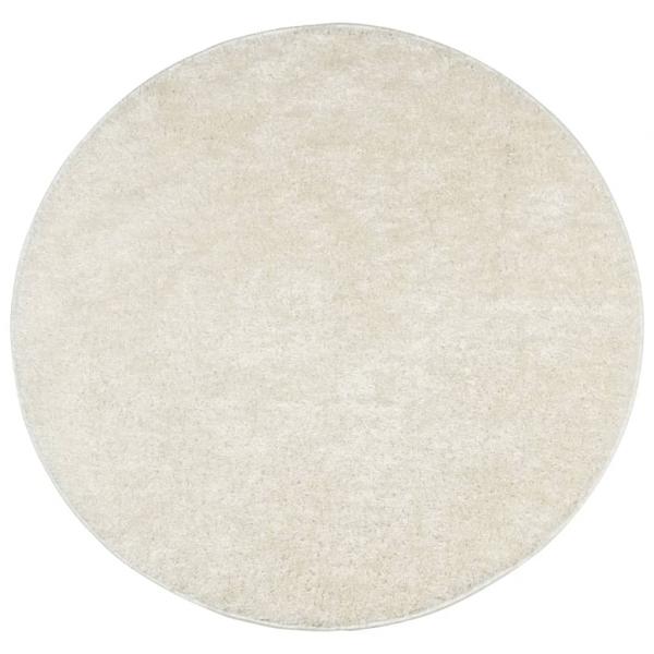 Teppich ISTAN Hochflor Glänzend Creme Ø 200 cm