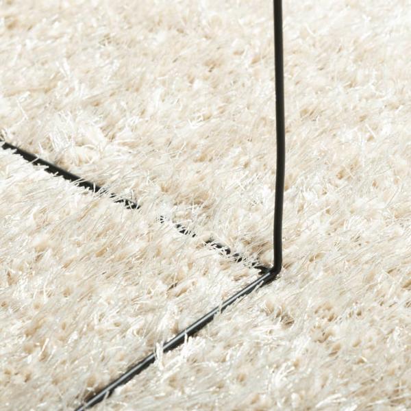 Teppich ISTAN Hochflor Glänzend Creme Ø 200 cm