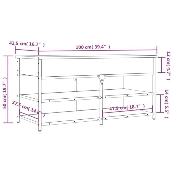 Schuhbank Räuchereiche 100x42,5x50 cm Holzwerkstoff