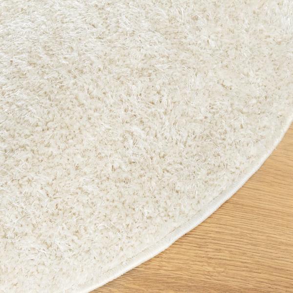 Teppich ISTAN Hochflor Glänzend Creme Ø 120 cm