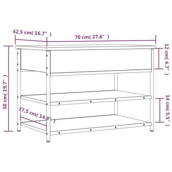 Schuhbank Schwarz 70x42,5x50 cm Holzwerkstoff