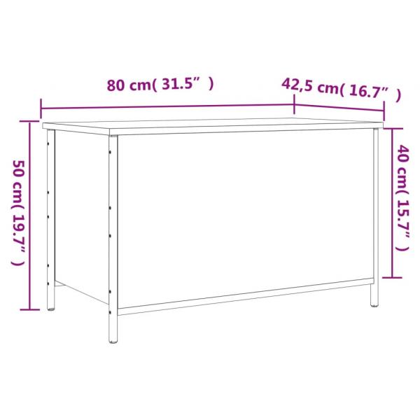 Sitzbank mit Stauraum Grau Sonoma 80x42,5x50 cm Holzwerkstoff