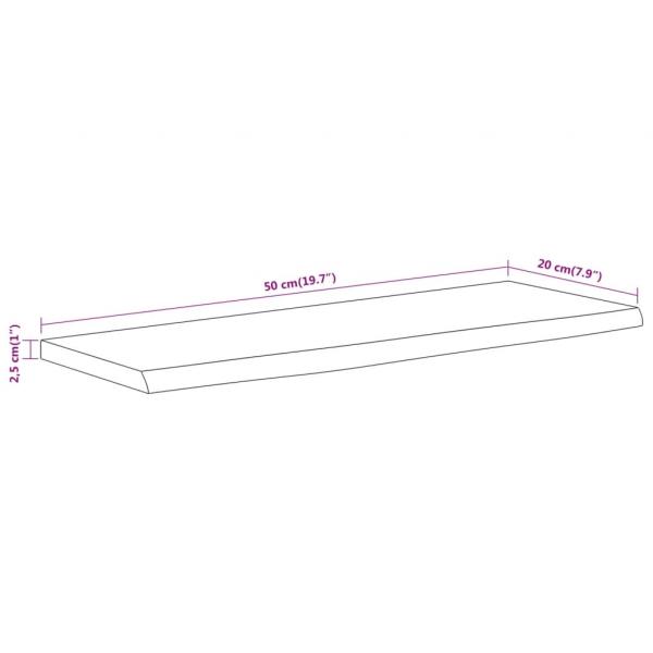 Wandregal 50x20x2,5 cm Rechteckig Massivholz Akazie Baumkante