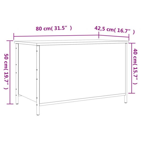 Sitzbank mit Stauraum Schwarz 80x42,5x50 cm Holzwerkstoff