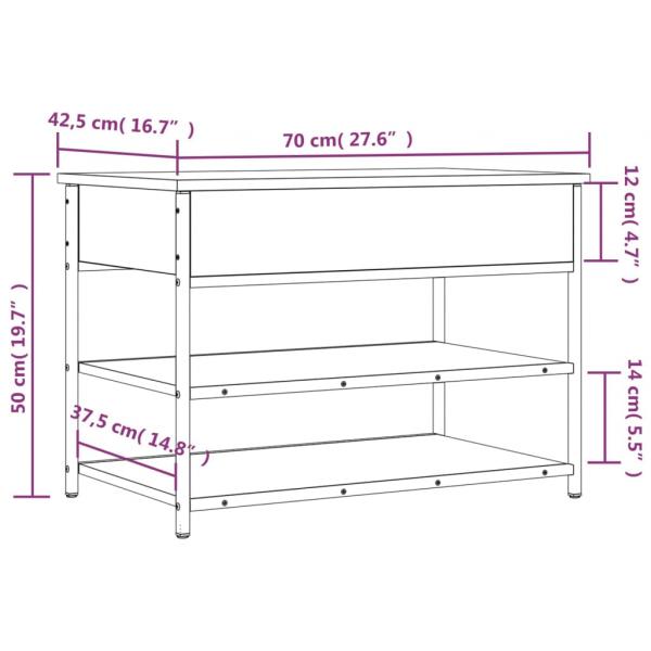 Schuhbank Braun Eichen-Optik 70x42,5x50 cm Holzwerkstoff