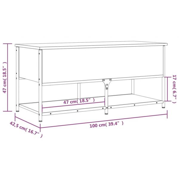 Sitzbank mit Stauraum Sonoma-Eiche 100x42,5x47 cm Holzwerkstoff