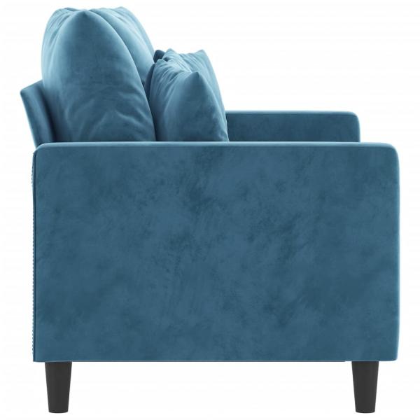 2-Sitzer-Sofa Blau 120 cm Samt