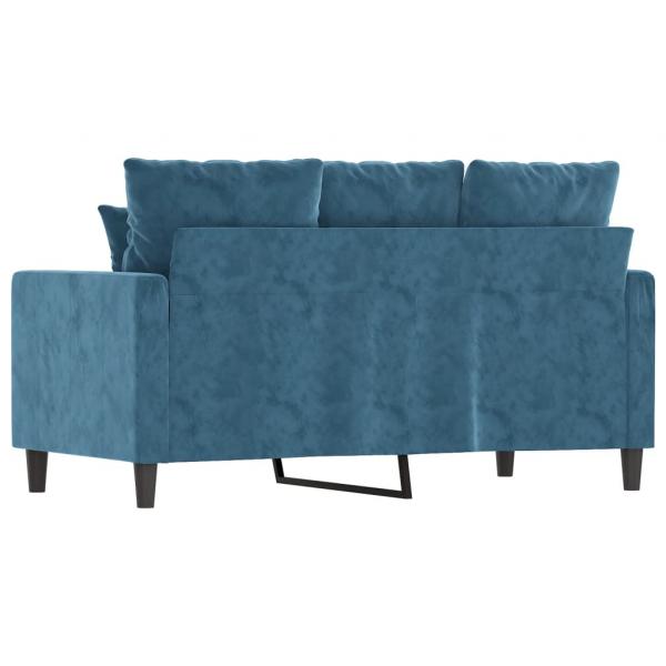 2-Sitzer-Sofa Blau 120 cm Samt