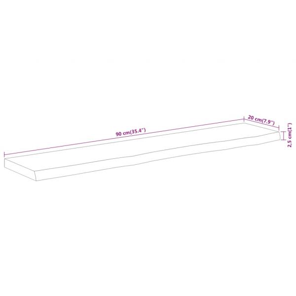 Wandregal 90x20x2,5 cm Rechteckig Massivholz Akazie Baumkante