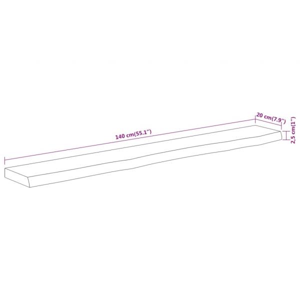 Wandregal 140x20x2,5 cm Rechteckig Massivholz Akazie Baumkante