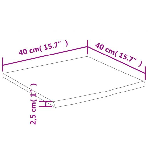 Wandregal 40x40x2,5 cm Quadratisch Massivholz Akazie Baumkante