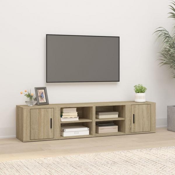 ARDEBO.de - TV-Schränke 2 Stk. Sonoma-Eiche 80x31,5x36 cm Holzwerkstoff