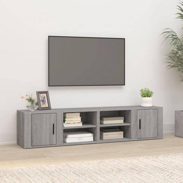 ARDEBO.de - TV-Schränke 2 Stk. Grau Sonoma 80x31,5x36 cm Holzwerkstoff