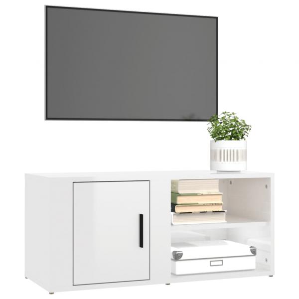 TV-Schrank Hochglanz-Weiß 80x31,5x36 cm Holzwerkstoff