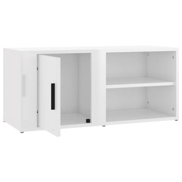 TV-Schrank Hochglanz-Weiß 80x31,5x36 cm Holzwerkstoff