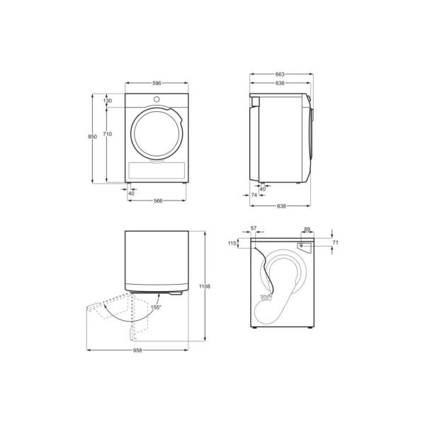 AEG TR9W80690 9kg A+++ Wärmepumpentrockner, 60 cm breit, Knitterschutz, WLAN, Mengenautomatik, Auffrisch-Funktion, weiß