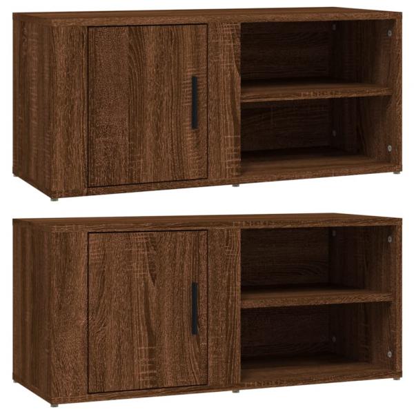 TV-Schränke 2 Stk. Braun Eiche 80x31,5x36 cm Holzwerkstoff