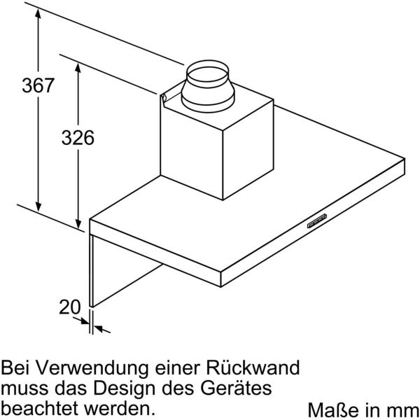 Bosch DWB66BC60 Serie 2 Wandesse, 60 cm breit, Ab-/Umluft, LED-Beleuchtung, Schwarz