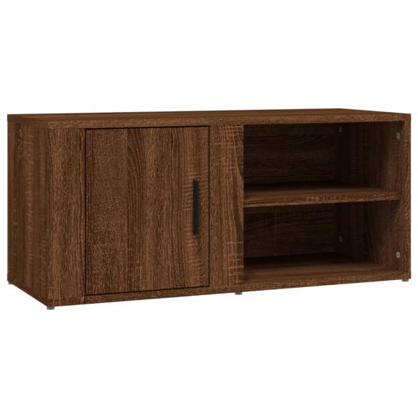 TV-Schrank Braun Eichen-Optik 80x31,5x36 cm Holzwerkstoff