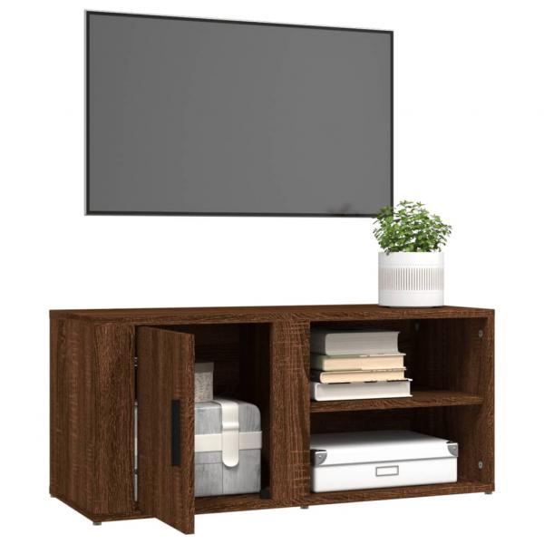 TV-Schrank Braun Eichen-Optik 80x31,5x36 cm Holzwerkstoff