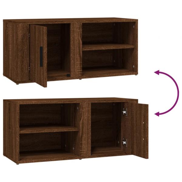 TV-Schrank Braun Eichen-Optik 80x31,5x36 cm Holzwerkstoff