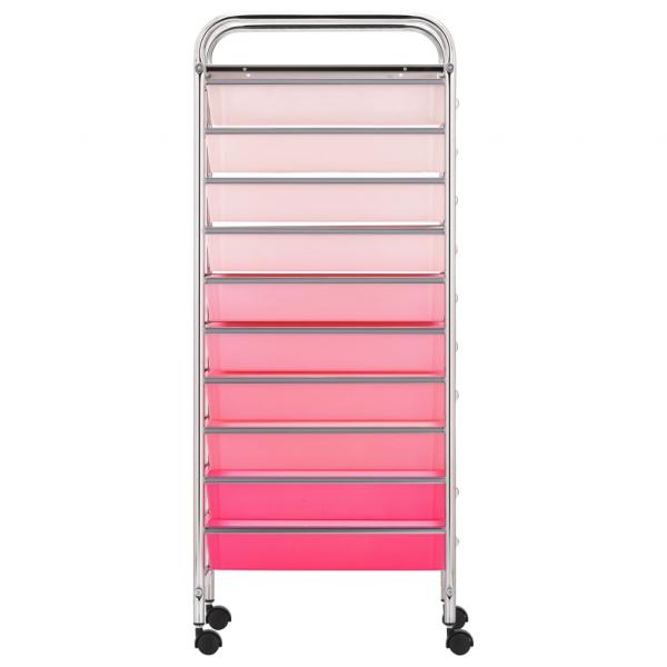 Schubladenwagen mit 10 Schubladen Ombre Rosa Kunststoff