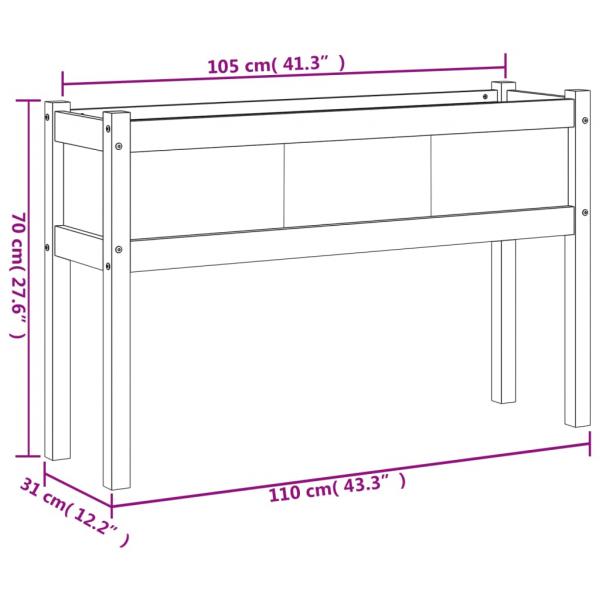 Pflanzkübel mit Beinen Wachsbraun 110x31x70cm Massivholz Kiefer