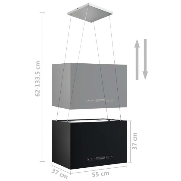 Hängende Inselhaube Touch-Sensor LCD 55 cm Beschichteter Stahl