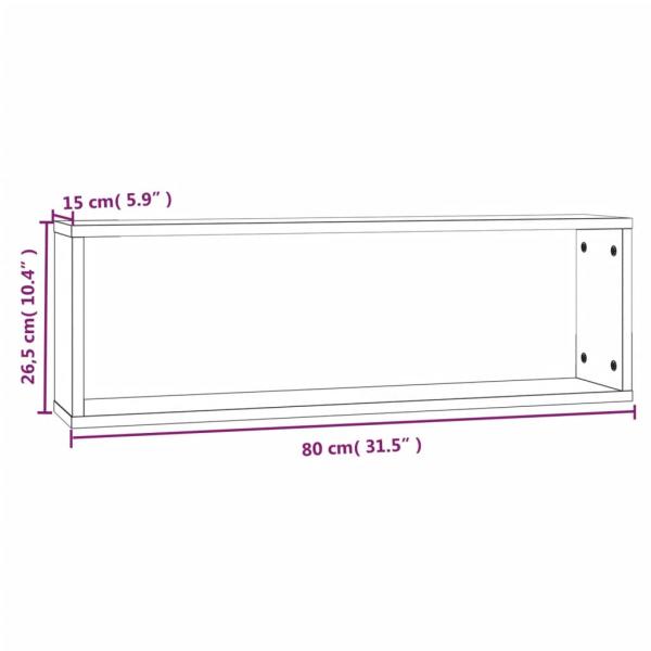 Wandregale 4 Stk. Braun Eichen-Optik 80x15x26,5cm Holzwerkstoff