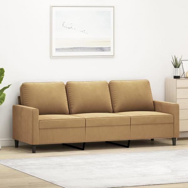 ARDEBO.de - 3-Sitzer-Sofa Braun 180 cm Samt