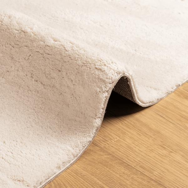 Teppich HUARTE Kurzflor Weich und Waschbar Beige 140x200 cm