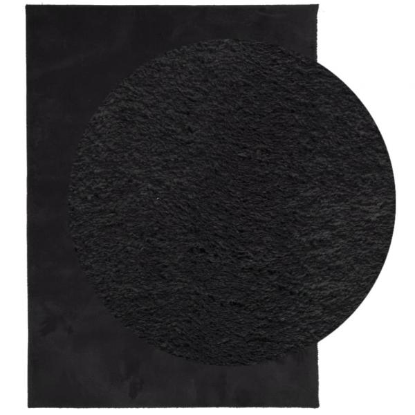 Teppich HUARTE Kurzflor Weich und Waschbar Schwarz 200x280 cm