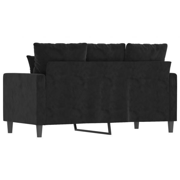 2-Sitzer-Sofa Schwarz 120 cm Samt