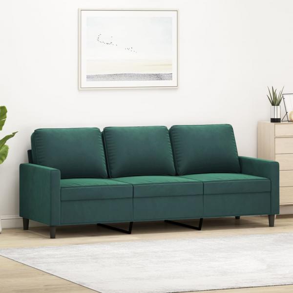 ARDEBO.de - 3-Sitzer-Sofa Dunkelgrün 180 cm Samt