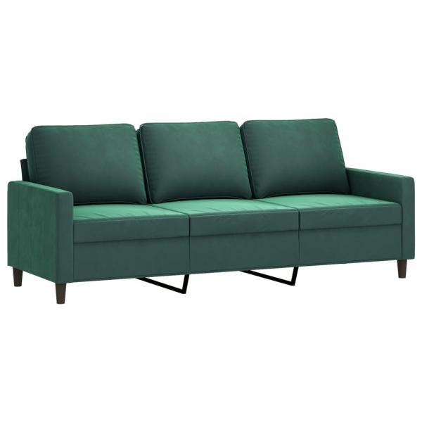 3-Sitzer-Sofa Dunkelgrün 180 cm Samt