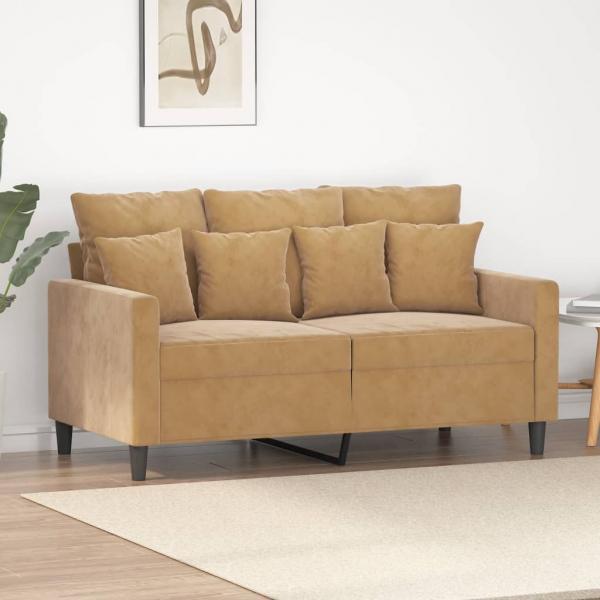 ARDEBO.de - 2-Sitzer-Sofa Braun 120 cm Samt