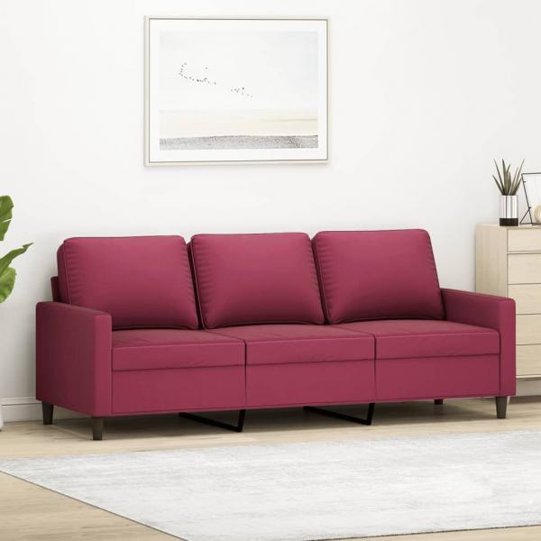 ARDEBO.de - 3-Sitzer-Sofa Weinrot 180 cm Samt