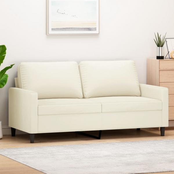 ARDEBO.de - 2-Sitzer-Sofa Creme 140 cm Samt