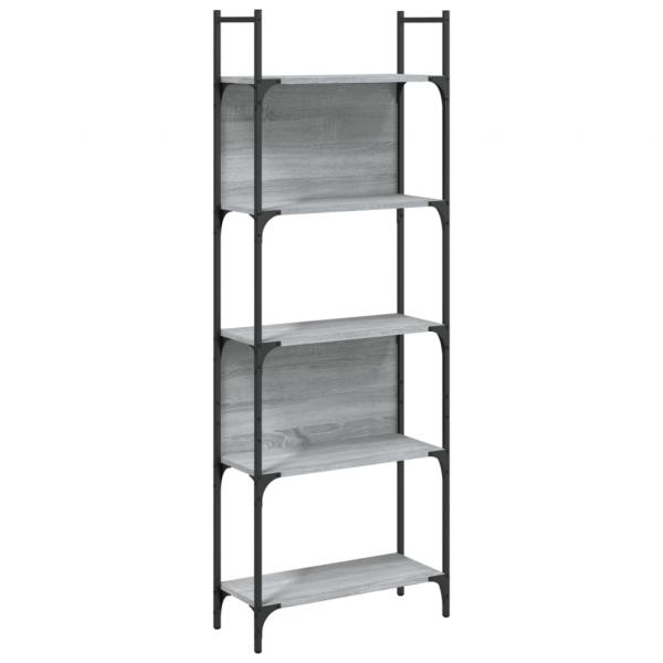 Bücherregal 5 Böden Grau Sonoma 60,5x24x166,5 cm Holzwerkstoff