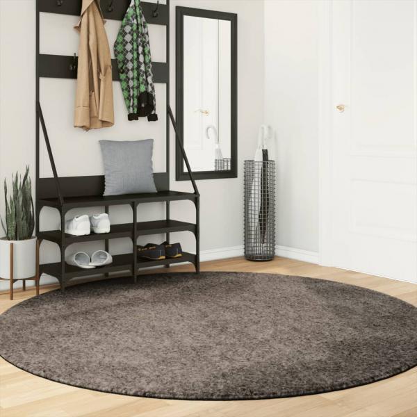 ARDEBO.de - Teppich ISTAN Hochflor Glänzend Grau Ø 200 cm