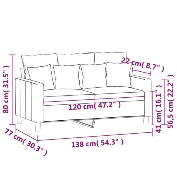 2-Sitzer-Sofa Gelb 120 cm Samt