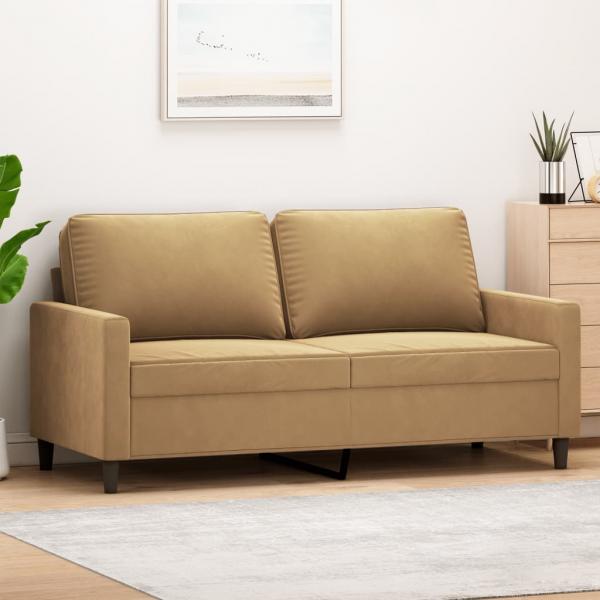 ARDEBO.de - 2-Sitzer-Sofa Braun 140 cm Samt