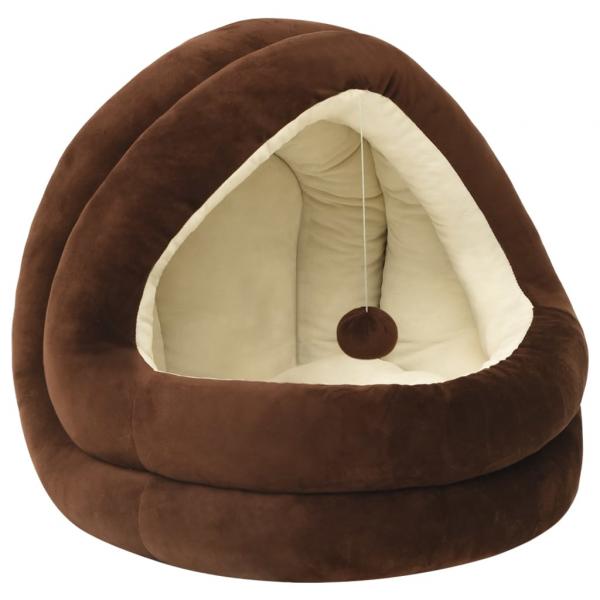 Katzenbett 50x50x45 cm Braun und Creme