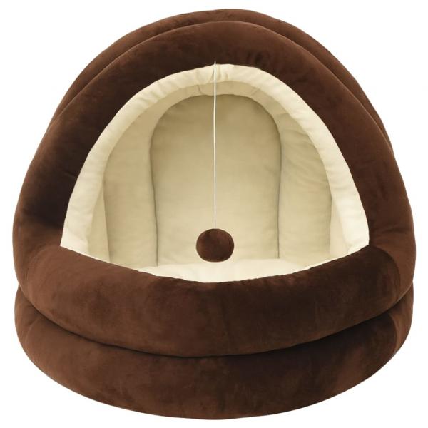 Katzenbett 50x50x45 cm Braun und Creme