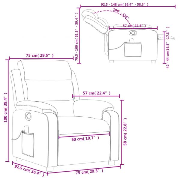 Massagesessel Taupe Stoff